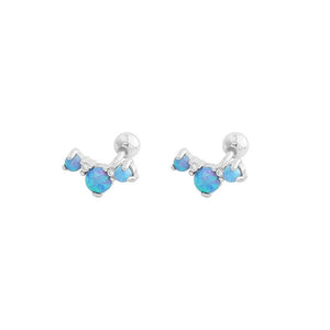 Opal Cluster Curved Ear Climber Stud Earrings - Perimade & Co.