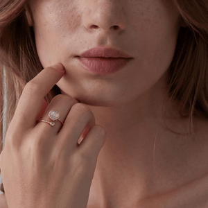 Opal Halo Setting Fidget Spinner Ring - Perimade & Co.