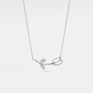 Opal Tulip Flower Charm Pendant Necklace - Perimade & Co.
