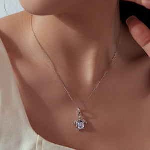 Opalescent Purple Sea Turtle Charm Necklace - Perimade & Co.