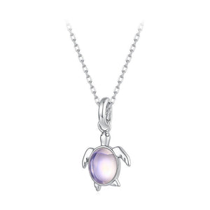 Opalescent Purple Sea Turtle Charm Necklace - Perimade & Co.