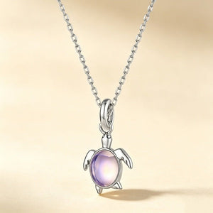 Opalescent Purple Sea Turtle Charm Necklace - Perimade & Co.