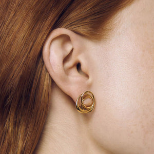 Organic Interlocking Loop Twist Stud Earrings - Perimade & Co.