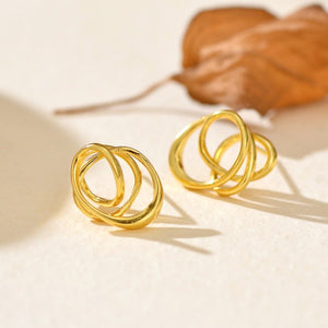 Organic Interlocking Loop Twist Stud Earrings - Perimade & Co.