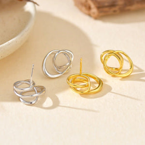 Organic Interlocking Loop Twist Stud Earrings - Perimade & Co.