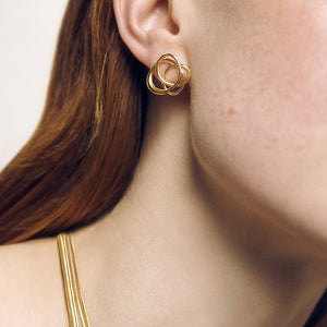Organic Interlocking Loop Twist Stud Earrings - Perimade & Co.