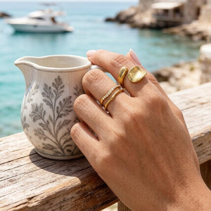 Organic Wave Double Layered Pave Open Ring - Perimade & Co.