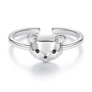 Origami Geometric Bear Open Adjustable Ring - Perimade & Co.