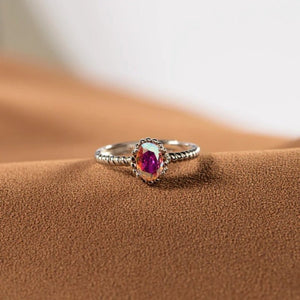 Oval-Cut Aurora Crystal Stackable Band Ring - Perimade & Co.