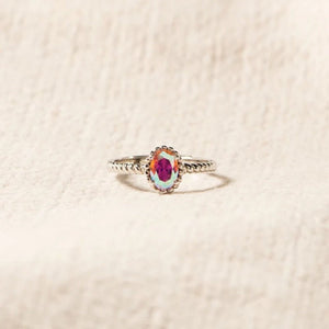 Oval-Cut Aurora Crystal Stackable Band Ring - Perimade & Co.