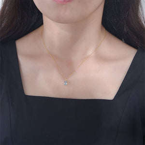 Oval Cut Blue Topaz Pendant Necklace - Perimade & Co.