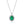 Oval - Cut Emerald Halo Pendant Necklace - Perimade & Co.