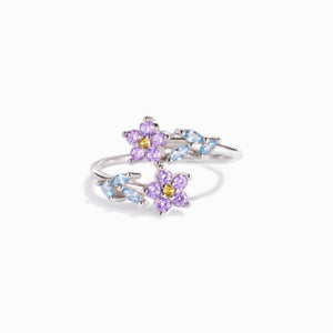 Pastel Floral Forget Me Not Open Bypass Ring - Perimade & Co.