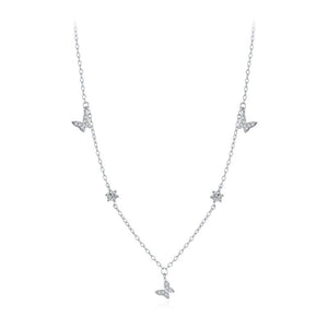 Pave CZ Butterfly Star Station Chain Necklace - Perimade & Co.