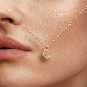 Pavé CZ Circular Medallion Pendant Necklace - Perimade & Co.