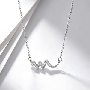 Pave CZ Twist Ribbon Wave Pendant Necklace - Perimade & Co.