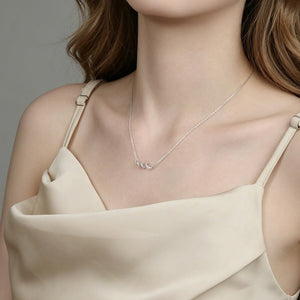 Pave CZ Twist Ribbon Wave Pendant Necklace - Perimade & Co.
