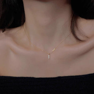 Pave Setting Bar Pendant Necklace - Perimade & Co.