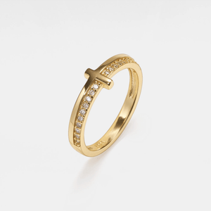 Pave Setting Cross Stacking Eternity Ring - Perimade & Co.