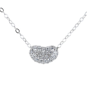 Pave Setting Kidney Bean Pendant Necklace - Perimade & Co.