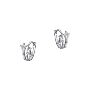 Pave Shooting Star Split Huggie Hoop Earrings - Perimade & Co.