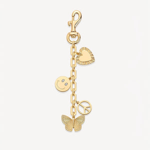 Peace Smiley Butterfly Bag Charm Keychain - Perimade & Co.