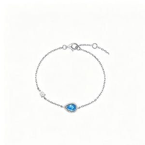 Pear-Cut Aquamarine Teardrop Halo Bracelet - Perimade & Co.