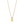 Gold necklace with a yellow teardrop pendant on a white background