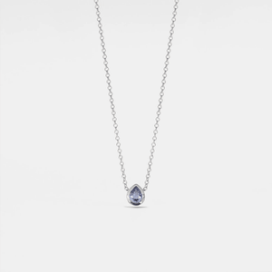 Pear - Cut Birthstone Charm Pendant Necklace - Perimade & Co.