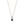 Gold necklace with a teardrop-shaped purple gemstone pendant on a white background