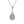 Teardrop-shaped diamond pendant on a white background