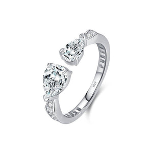 Pear Cut Moissanite Pave Stacking Open Ring - Perimade & Co.