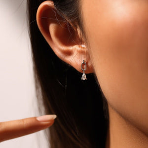 Pear Moissanite Paperclip Drop Stud Earrings - Perimade & Co.