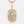 Gold pendant with a teardrop-shaped opal gemstone on a white background