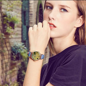 Pear Tree 36 mm Round Leather Watch - Perimade & Co.