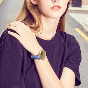 Pear Tree 36 mm Round Leather Watch - Perimade & Co.