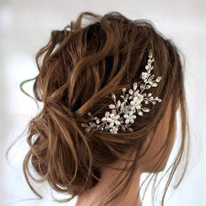 Pearl Crystal Bridal Wedding Headband - Perimade & Co.