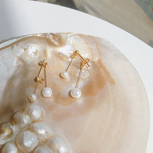 Pearl Dangle Drop Stud Wedding Earrings - Perimade & Co.