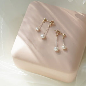 Pearl Dangle Drop Stud Wedding Earrings - Perimade & Co.