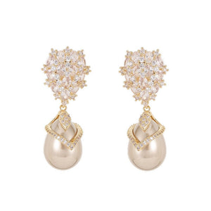 Pearl Drop Wedding Statement Earrings - Perimade & Co.