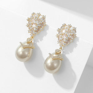 Pearl Drop Wedding Statement Earrings - Perimade & Co.