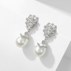 Pearl Drop Wedding Statement Earrings - Perimade & Co.