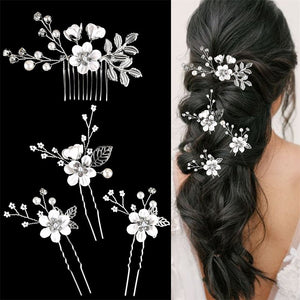 Pearl Flower Bridal Wedding Comb Hairpin - Perimade & Co.