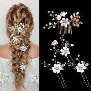 Pearl Flower Bridal Wedding Comb Hairpin - Perimade & Co.