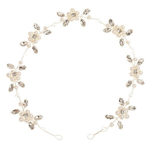 Pearl Flower Leaf Bridal Wedding Headband - Perimade & Co.