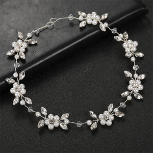 Pearl Flower Leaf Bridal Wedding Headband - Perimade & Co.
