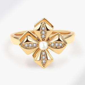 Pearl Four Leaf Clover Fidget Spinner Ring - Perimade & Co.
