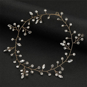Decorative headpiece with crystals on a black background