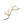 Jewelry piece with gold and silver leaves and a pearl on a white background