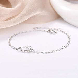Pearl Peanut Charm Stacking Chain Bracelet - Perimade & Co.